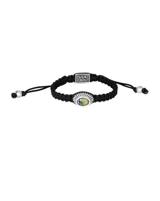 King Baby Black Macrame Bracelet with Turquoise
