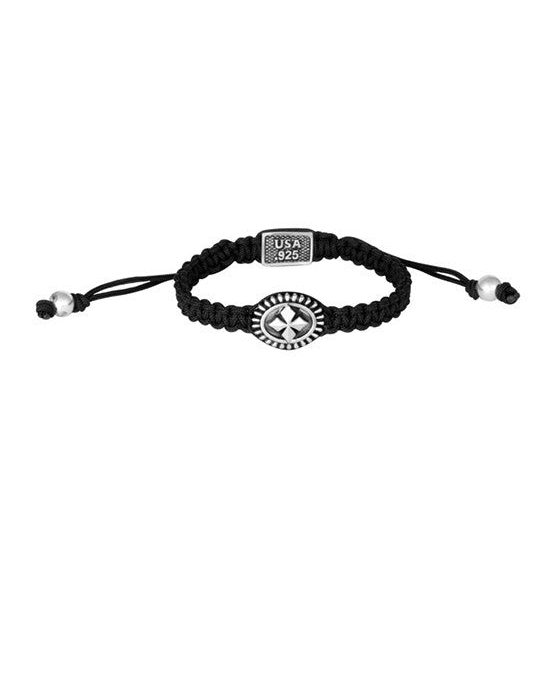 King Baby Cross Concho Black Macrame Bracelet