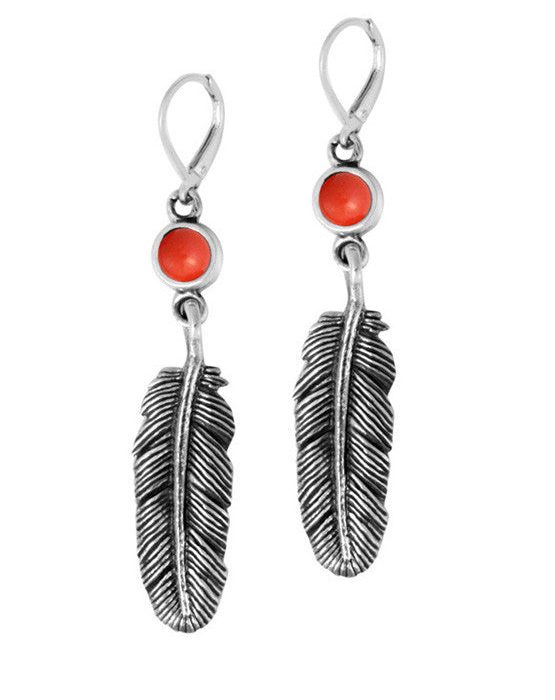 King Baby Coral Feather Earrings