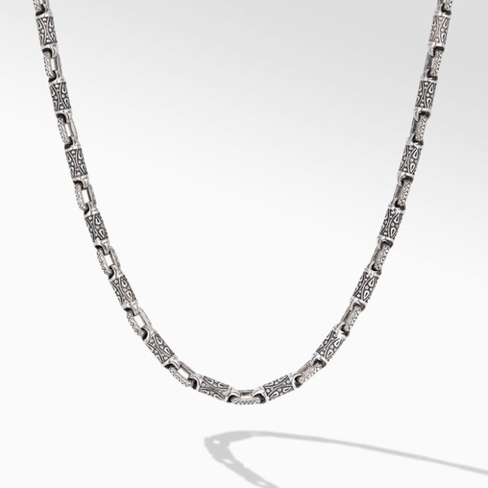 Konstantino Sterling Silver Etched Tube Necklace