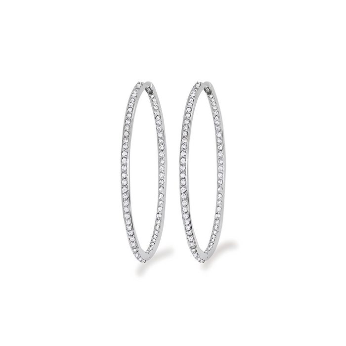 KC Designs 14k White Gold And Diamond D1.35 Carat Inside-Out Hoop Earrings