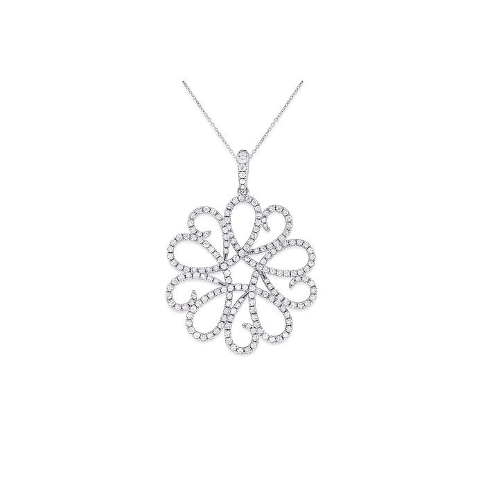 KC Designs 14K White Gold And Diamond Swirl Necklace