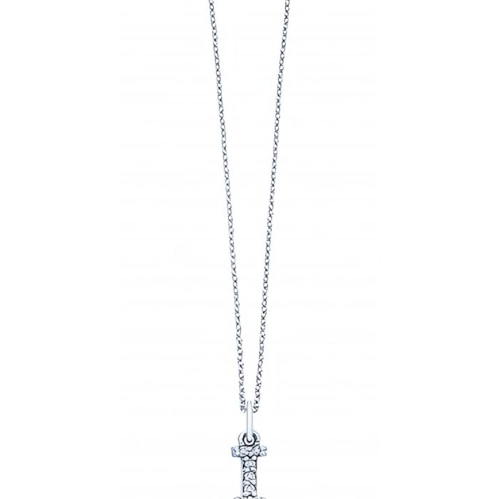KC Designs 14k White Gold Diamond Baby Block Initial "I" Necklace