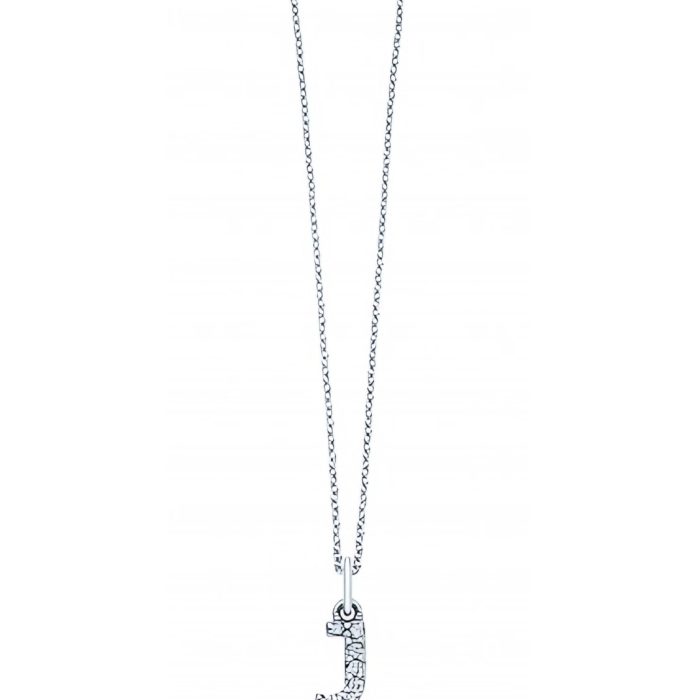 KC Designs 14k White Gold Diamond Baby Block Initial "J" Necklace