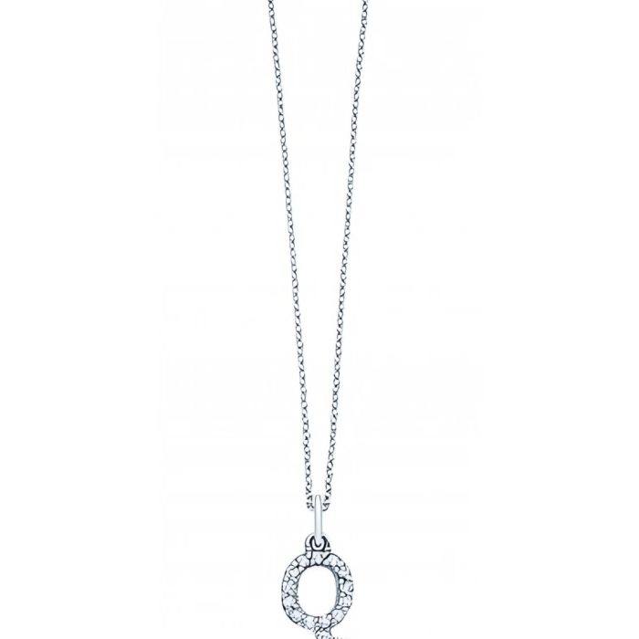 KC Designs 14k White Gold Diamond Baby Block Initial "Q" Necklace