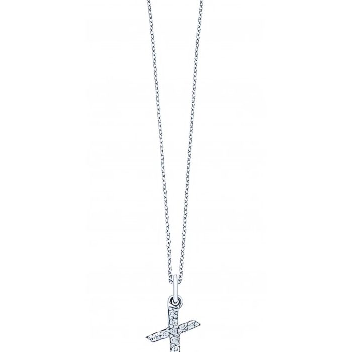 KC Designs 14k White Gold Diamond Baby Block Initial "X" Necklace
