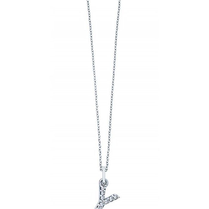 KC Designs 14k White Gold Diamond Baby Block Initial "Y" Necklace