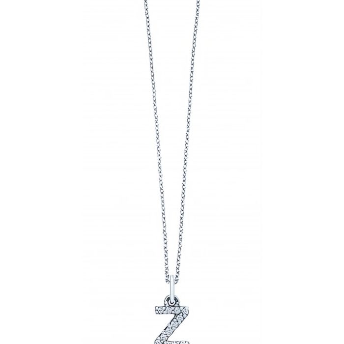 KC Designs 14k White Gold Diamond Baby Block Initial "Z" Necklace