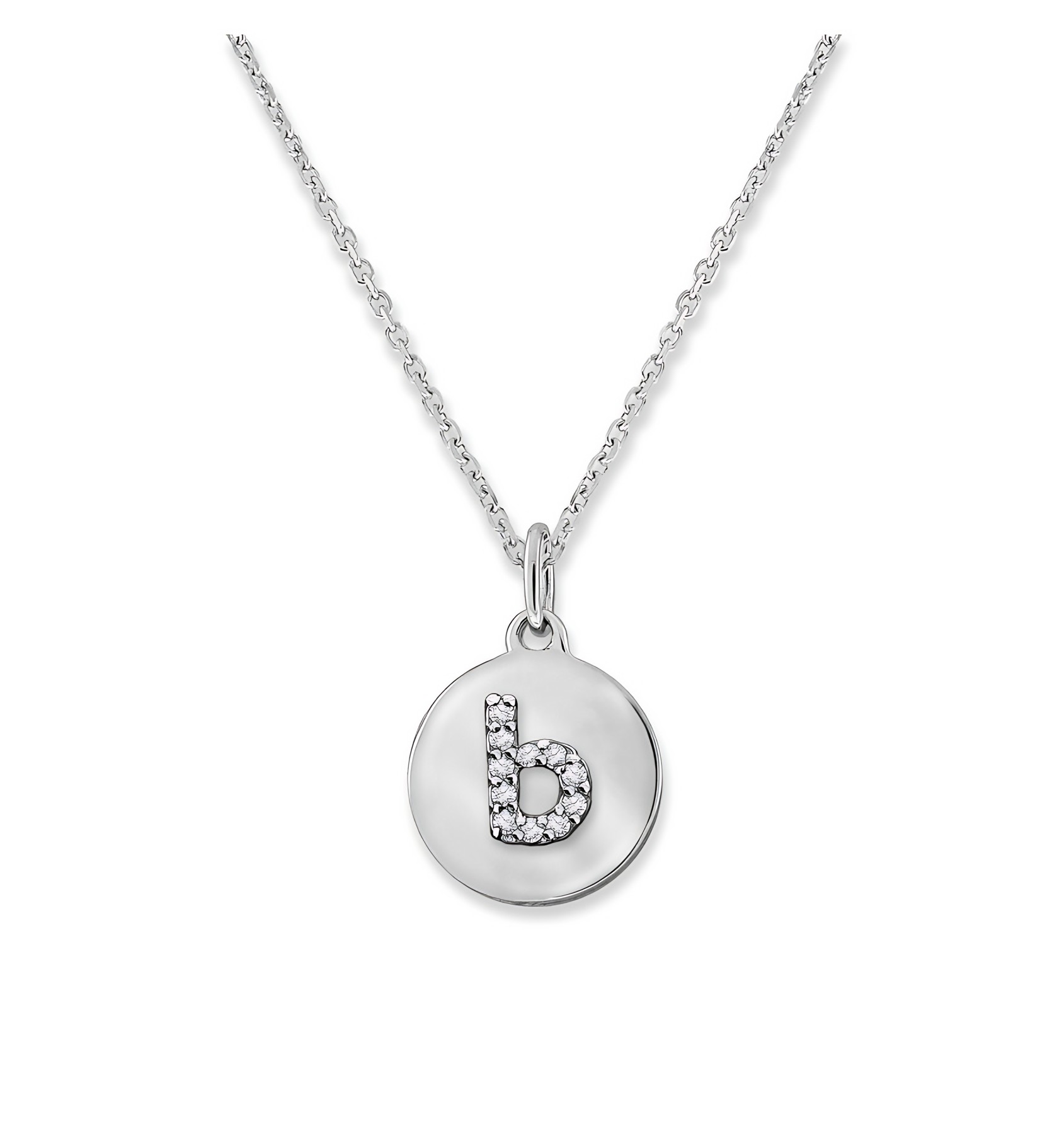 KC Designs 14k Yellow Gold Diamond Mini Disc Initial "b" Necklace
