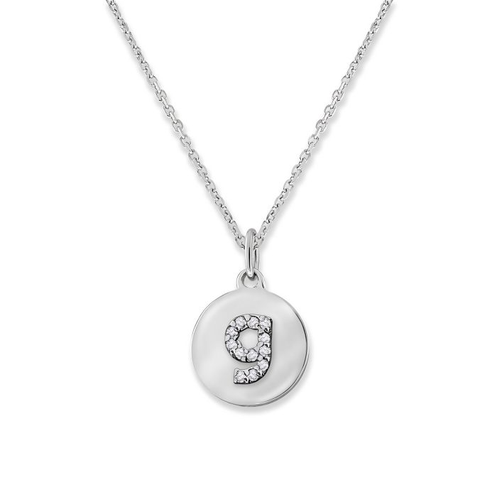 KC Designs 14k Yellow Gold Diamond Mini Disc Initial "g" Necklace