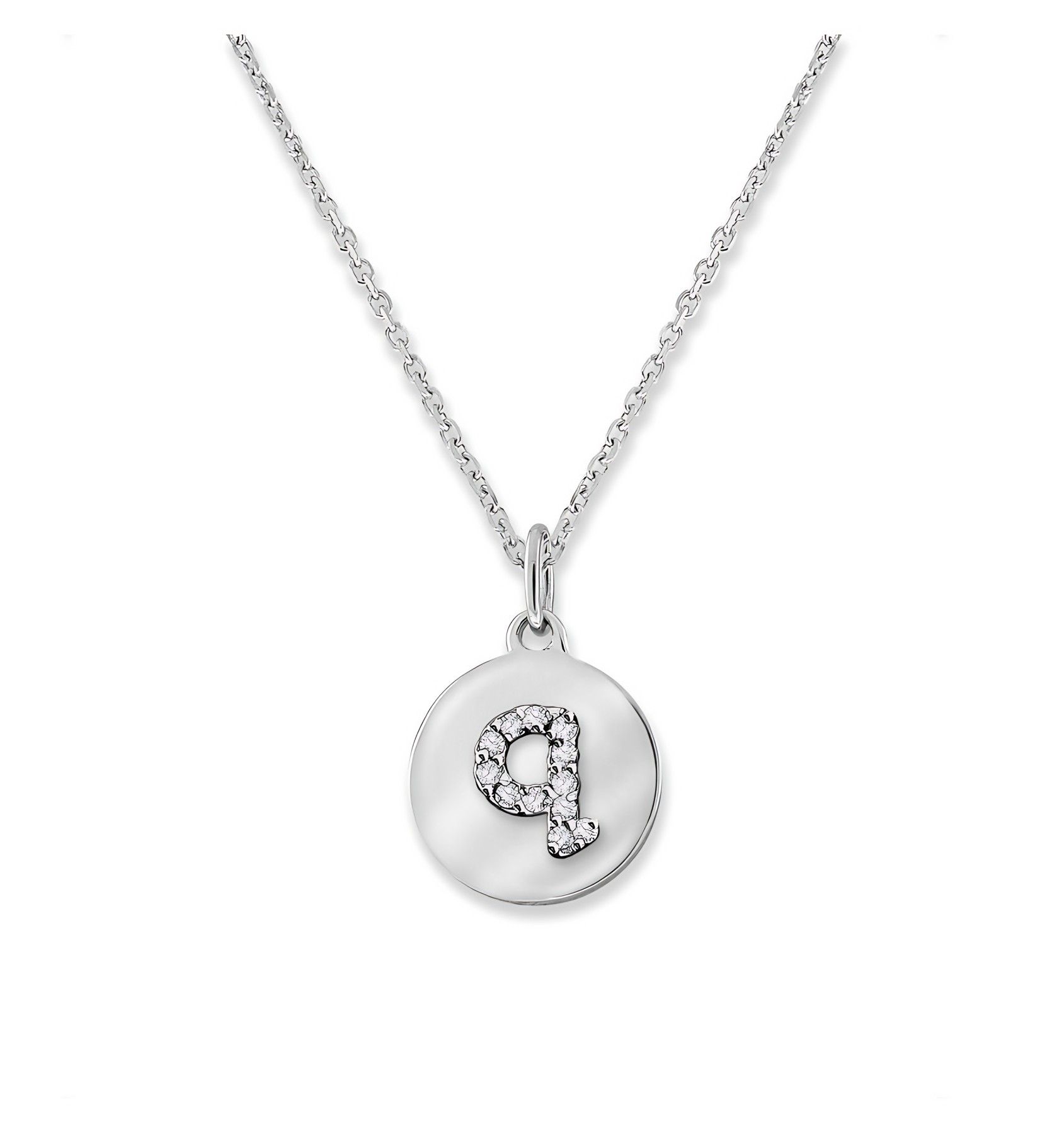 KC Designs 14k Yellow Gold Diamond Mini Disc Initial "q" Necklace - Image 2