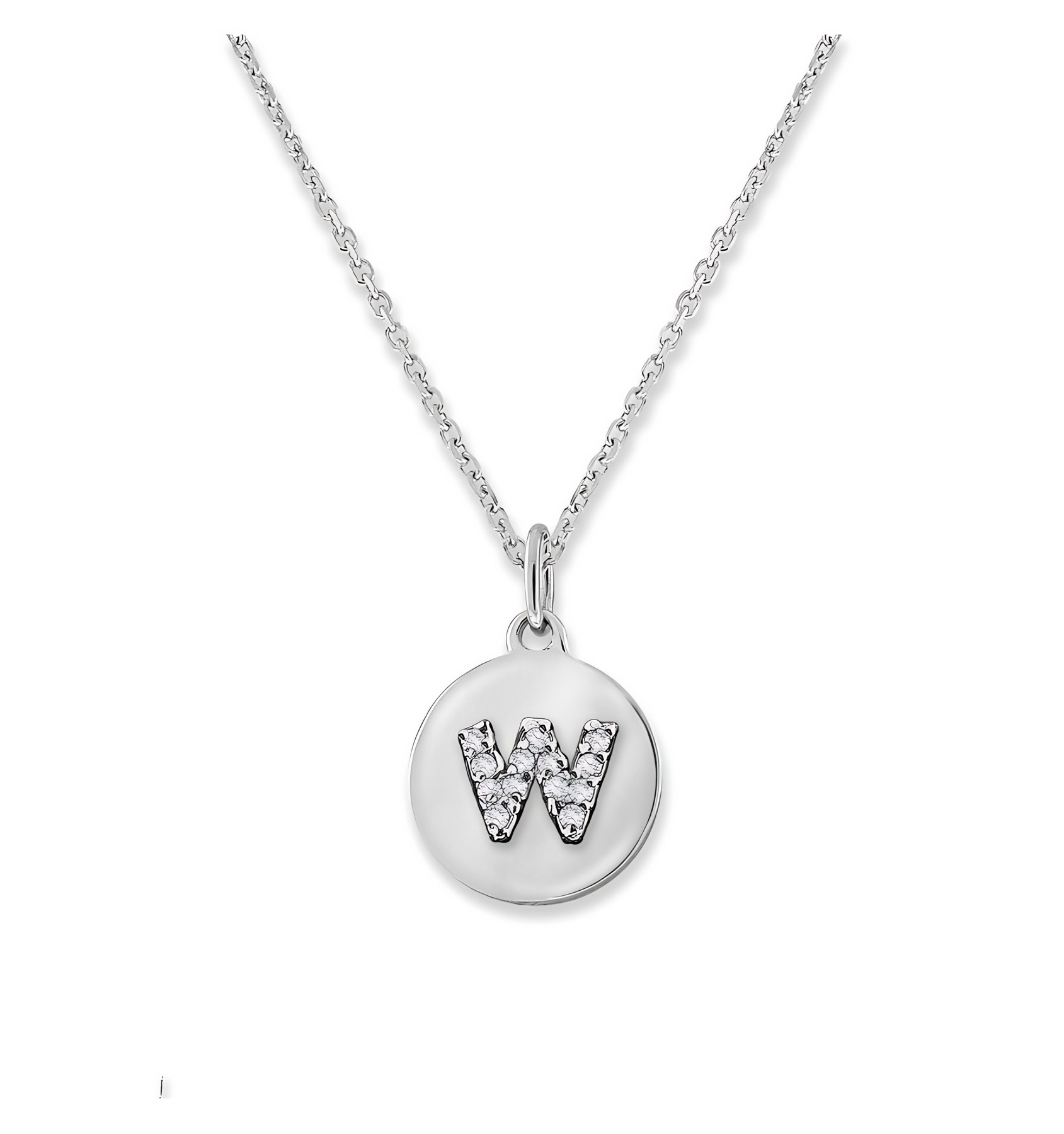 KC Designs 14k Yellow Gold Diamond Mini Disc Initial "w" Necklace - Image 2