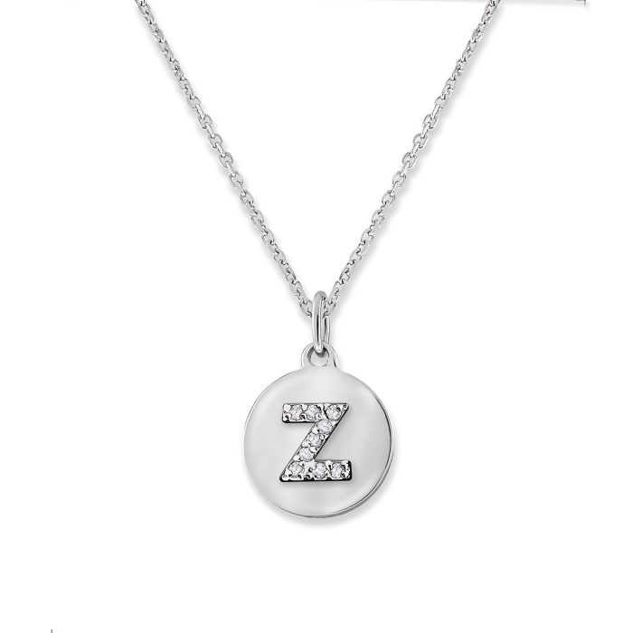 KC Designs 14k Yellow Gold Diamond Mini Disc Initial "z" Necklace
