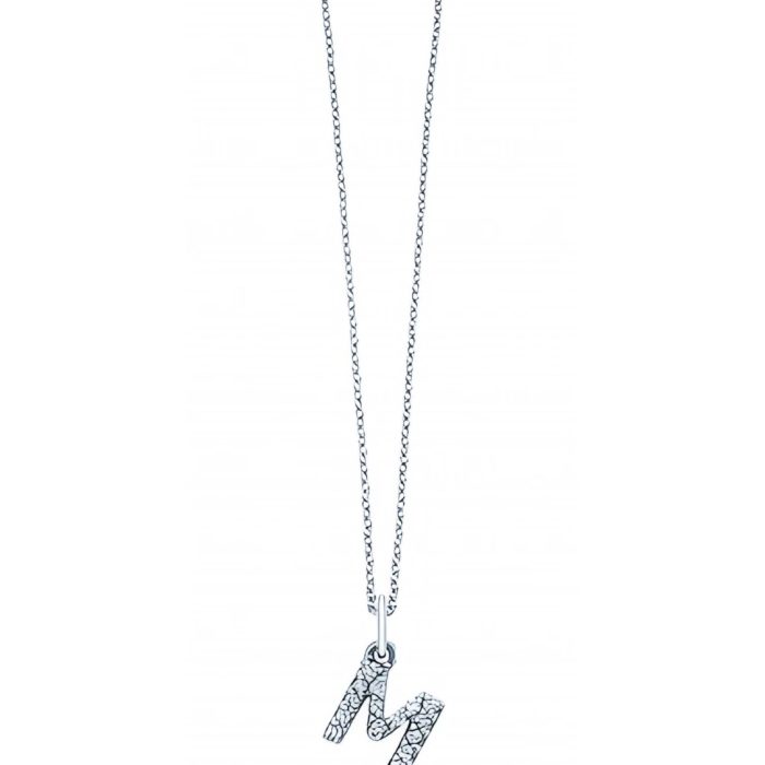 KC Designs Diamond Baby Block Initial "M" Necklace in 14k White Gold with 15 Diamonds