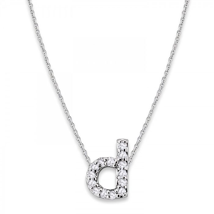 KC Designs Diamond Baby Typewriter Initial "d" Necklace in 14k White Gold