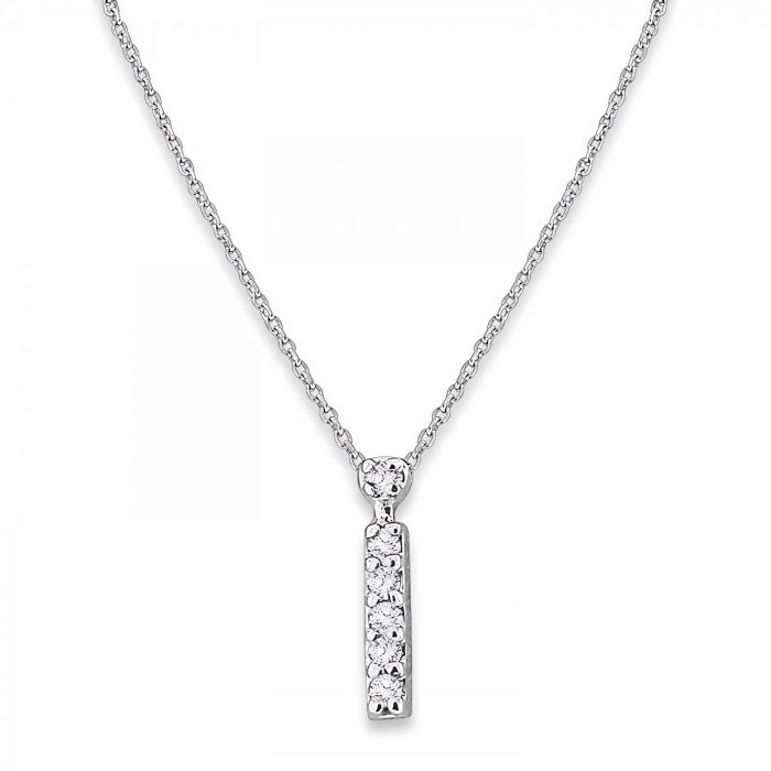 KC Designs Diamond Baby Typewriter Initial "i" Necklace in 14k White Gold
