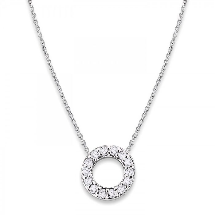 KC Designs Diamond Baby Typewriter Initial "o" Necklace in 14k White Gold
