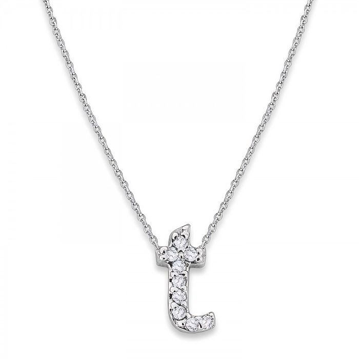 KC Designs Diamond Baby Typewriter Initial "t" Necklace in 14k White Gold