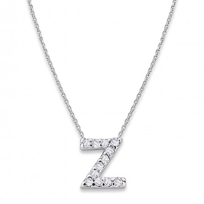 KC Designs Diamond Baby Typewriter Initial "z" Necklace in 14k White Gold