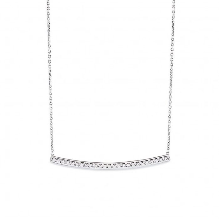 KC Designs Diamond Bar Necklace in 14K White Gold with 25 Diamonds