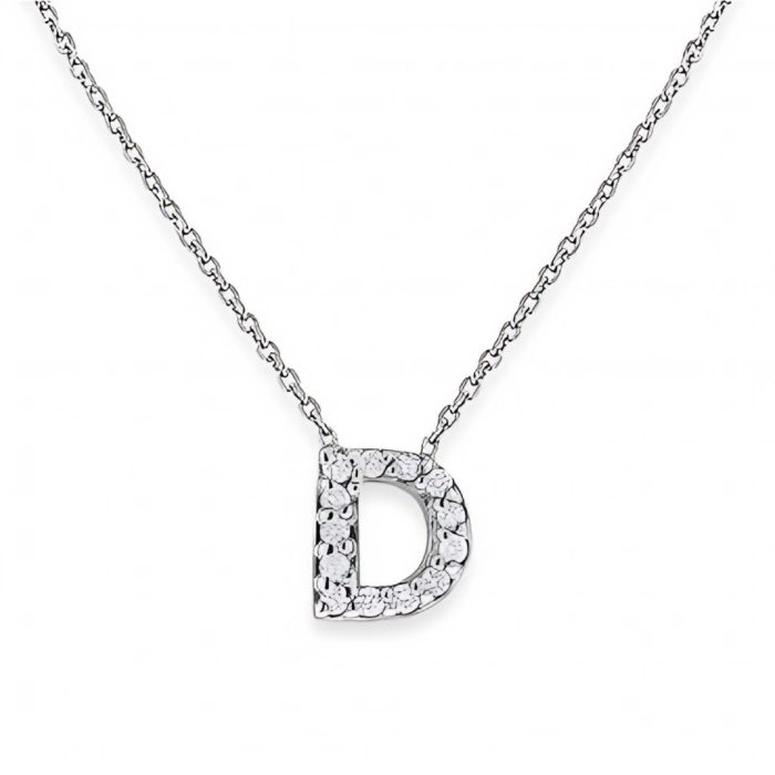 KC Designs Diamond Bitty Block Initial "D" Necklace