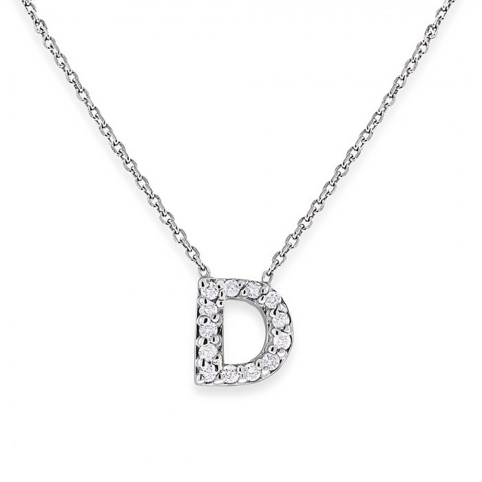 KC Designs Diamond Bitty Block Initial "D" Necklace