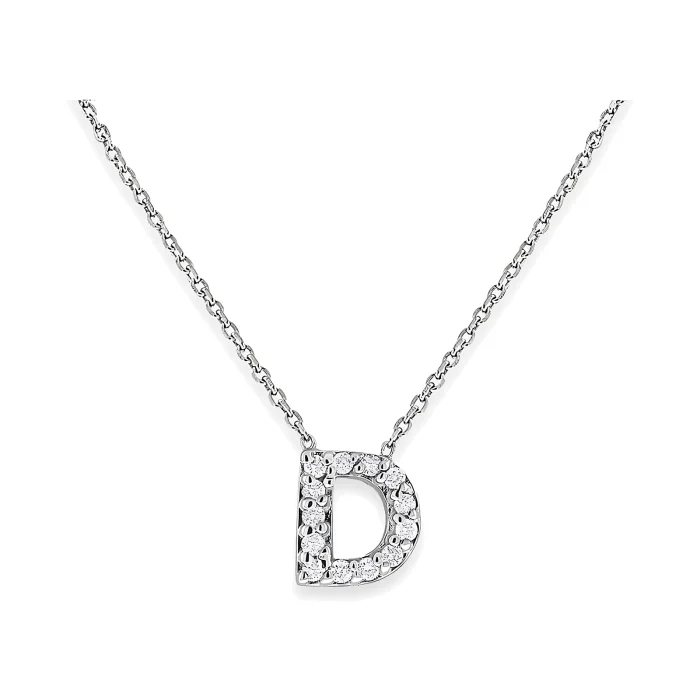 KC Designs Diamond Bitty Block Initial "D" Necklace