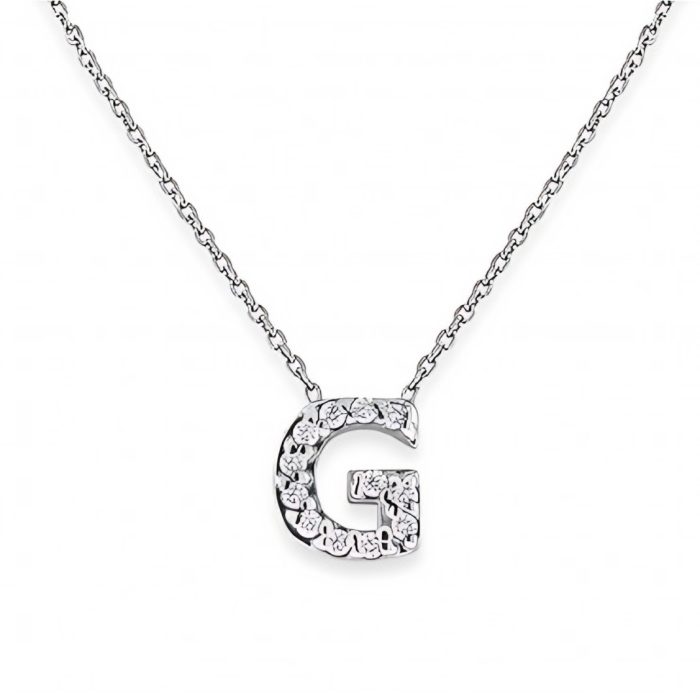 KC Designs Diamond Bitty Block Initial "G" Necklace