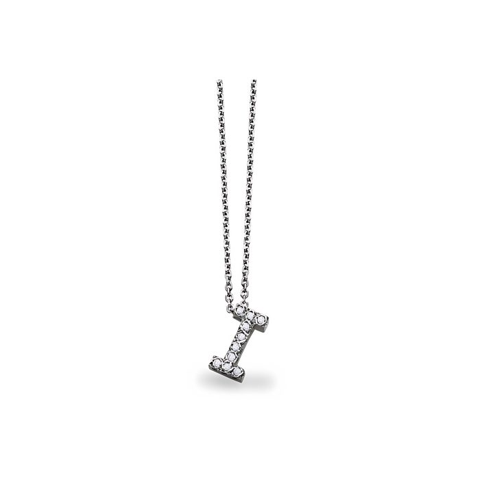 Kc Designs Diamond Block Initial "I" Necklace in 14k White Gold with 10 Diamonds