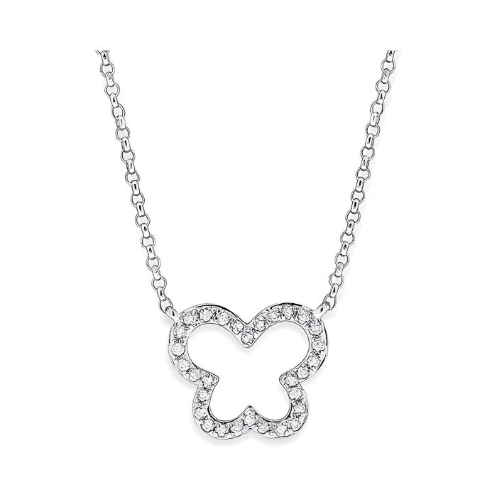 KC Designs Diamond Butterfly Necklace in 14k White Gold