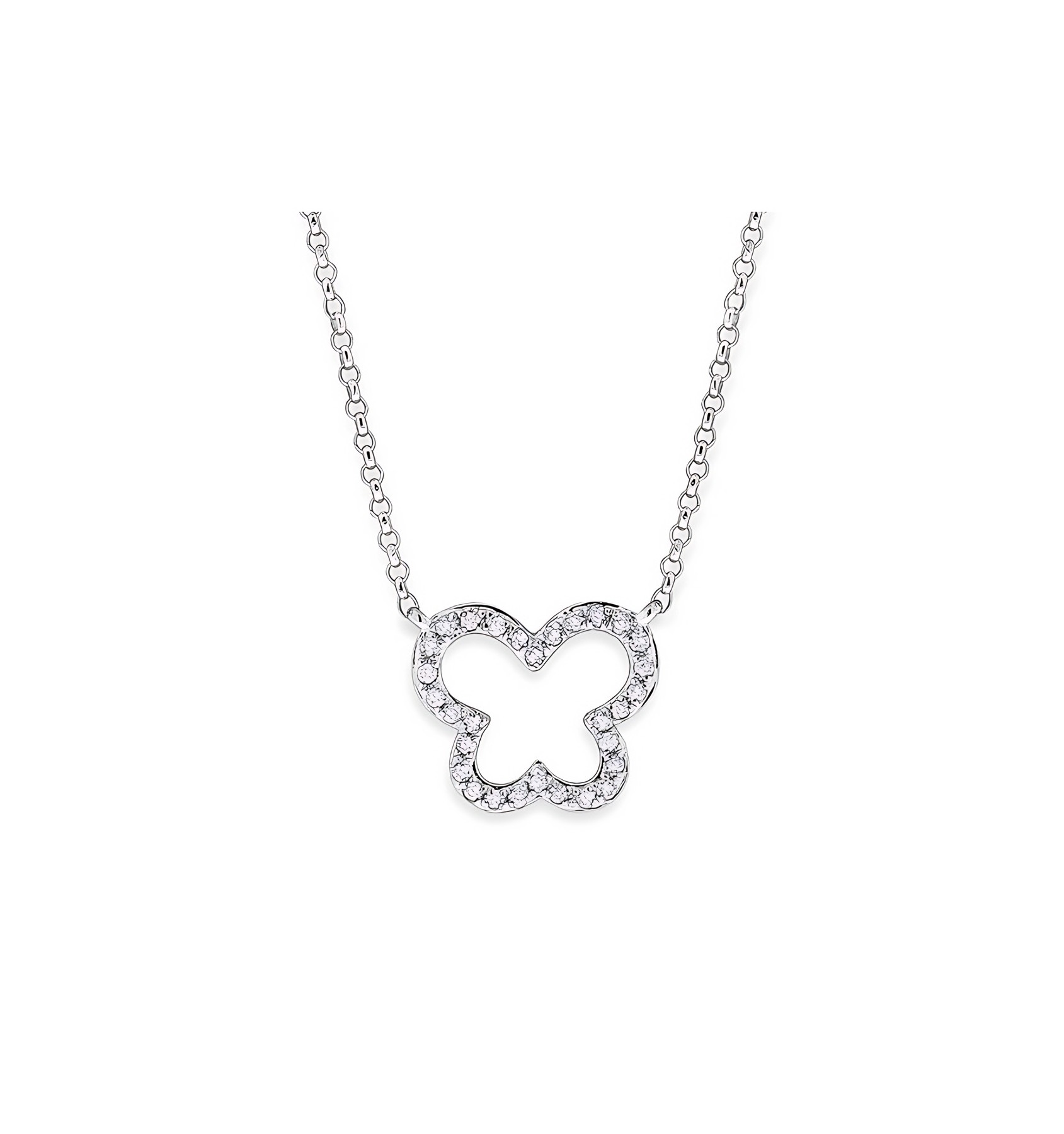 KC Designs Diamond Butterfly Necklace in 14k White Gold