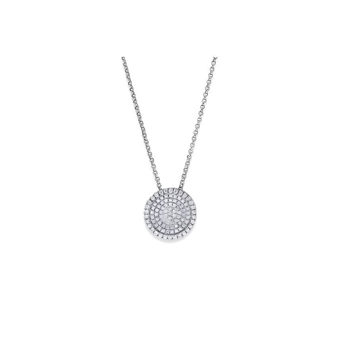 KC Designs Diamond Circle Necklace in 14K White Gold with 94 Diamonds