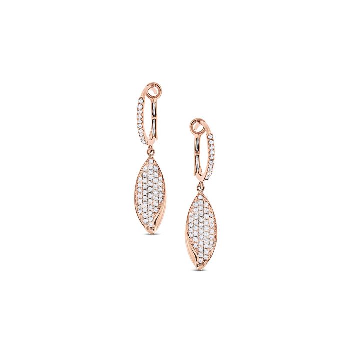 KC Designs Diamond Drop Earrings in 14K Rose Gold with 106 Diamonds
