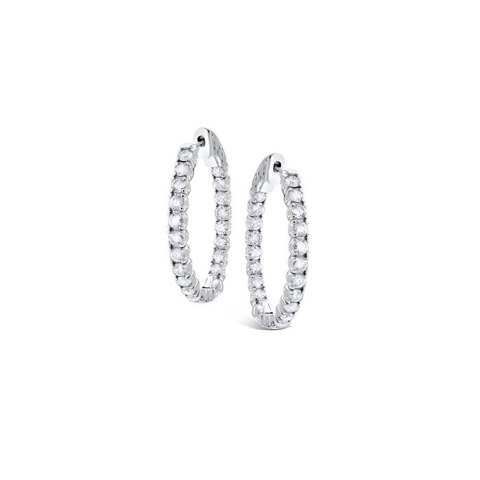 KC Designs Diamond Inside Outside Hoops in 14k White Gold with 44 Diamonds