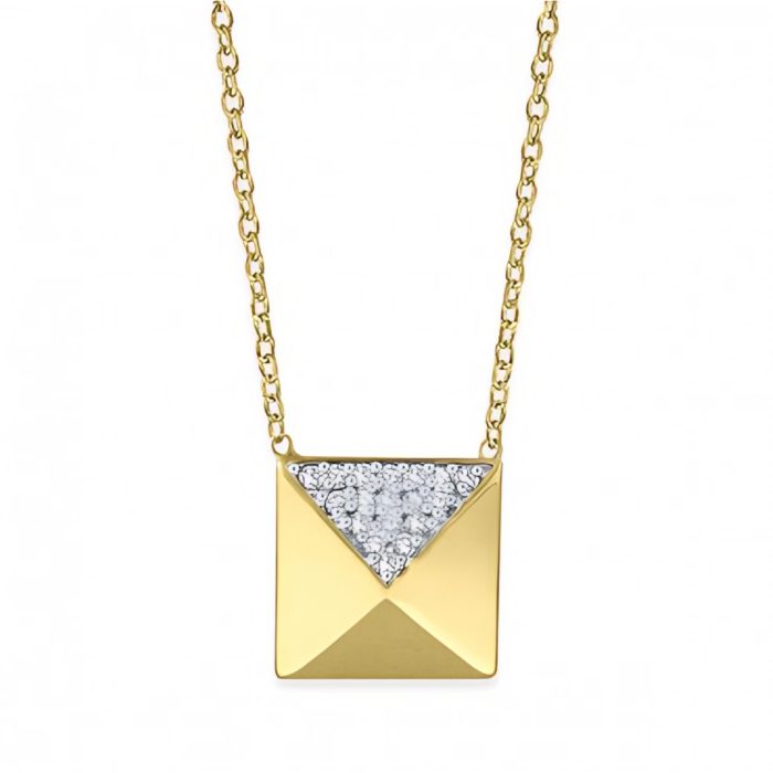 KC Designs Diamond Pyramid Necklace in 14K Yellow Gold with 18 Diamonds