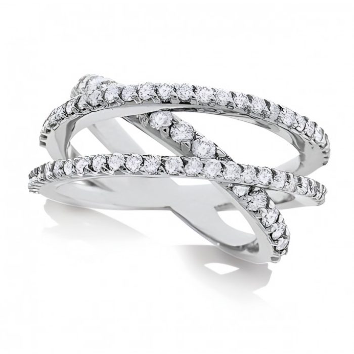KC Designs Diamond Roller Coaster Ring in 14K White Gold with 69 Diamonds