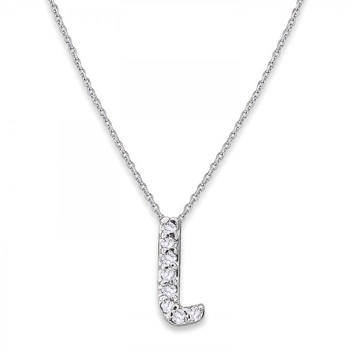 KC DesignsDiamond Baby Typewriter Initial "l" Necklace in 14k White Gold