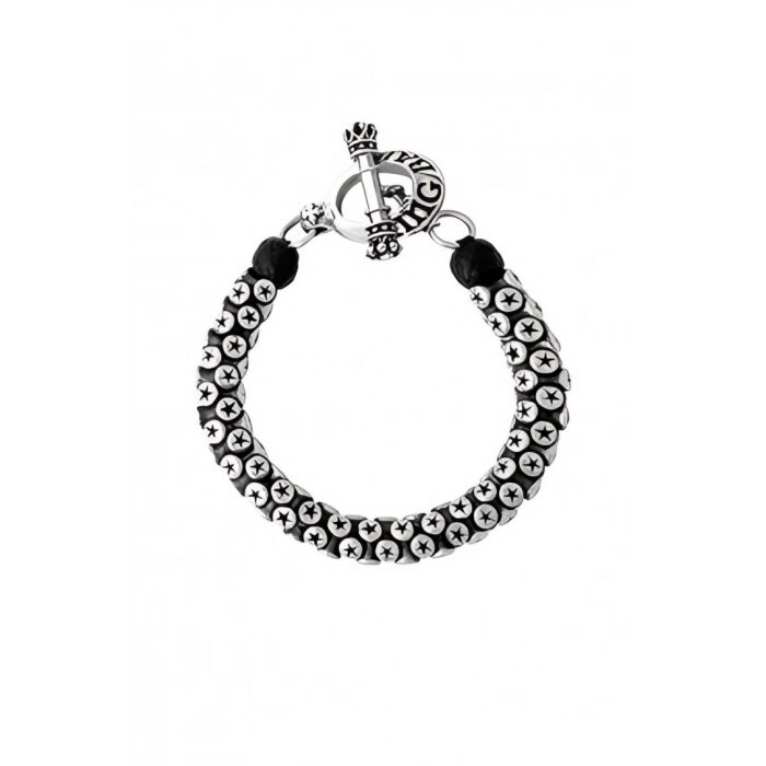 King Baby Star Tri-Bead Bracelet With Toggle Clasp