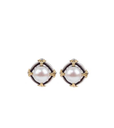 Konstantino Sterling Silver and Gold Pearl Earrings