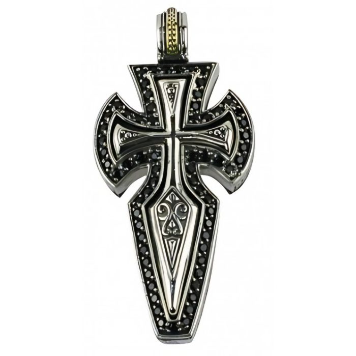 Konstantino Sterling Silver & 18k Gold And Spinel Cross Pendant