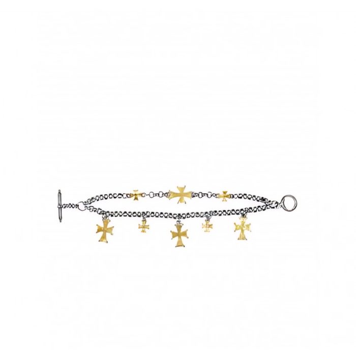 Konstantino Sterling Silver & 18k Gold Cross Charm Bracelet