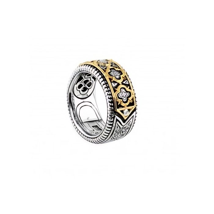Konstantino Sterling Silver & 18k Gold Filigree Band