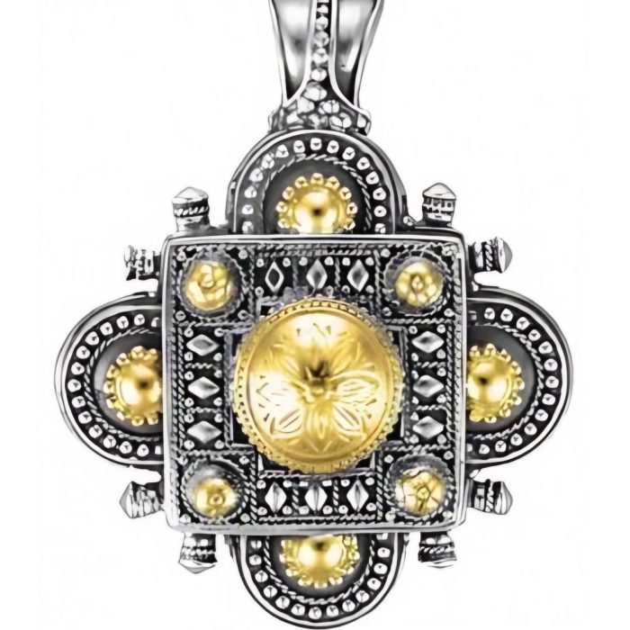 Konstantino Sterling Silver & 18k Gold Large Clover Pendant