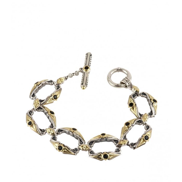 Konstantino Sterling Silver & 18k Gold Open Link Bracelet