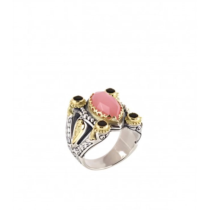Konstantino Sterling Silver & 18k Gold Teardrop Stone Ring