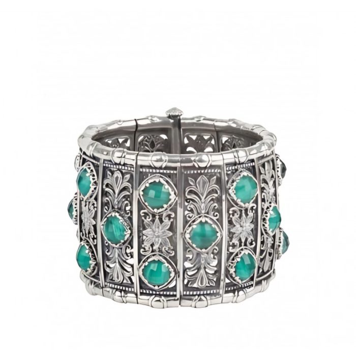 Konstantino Sterling Silver And Malachite Cuff Bracelet