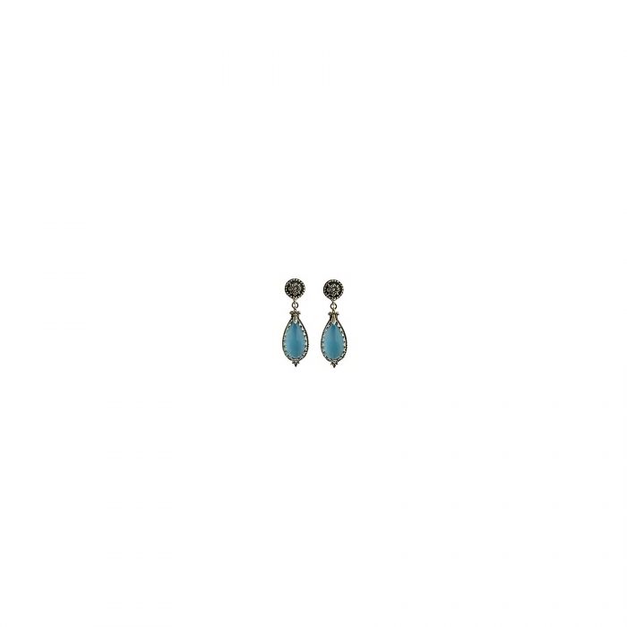 Konstantino Sterling Silver And Turquoise Drop Earring