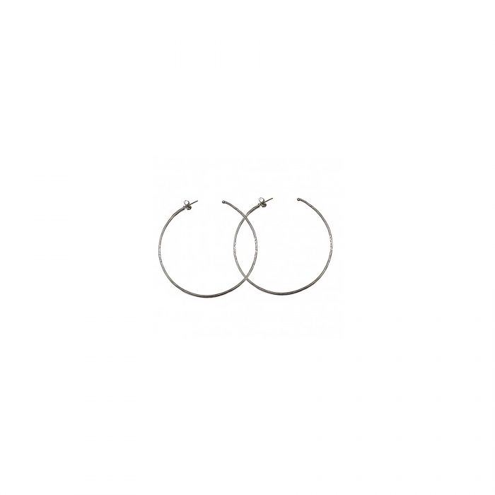 Konstantino Sterling Silver Large Etched Hoop Earrings