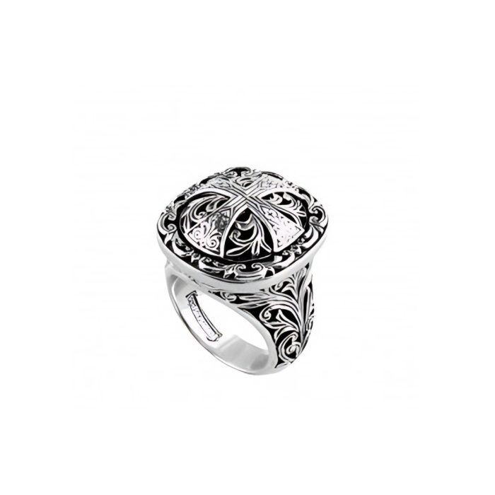 Konstantino Sterling Silver Medium Oval Cross Ring