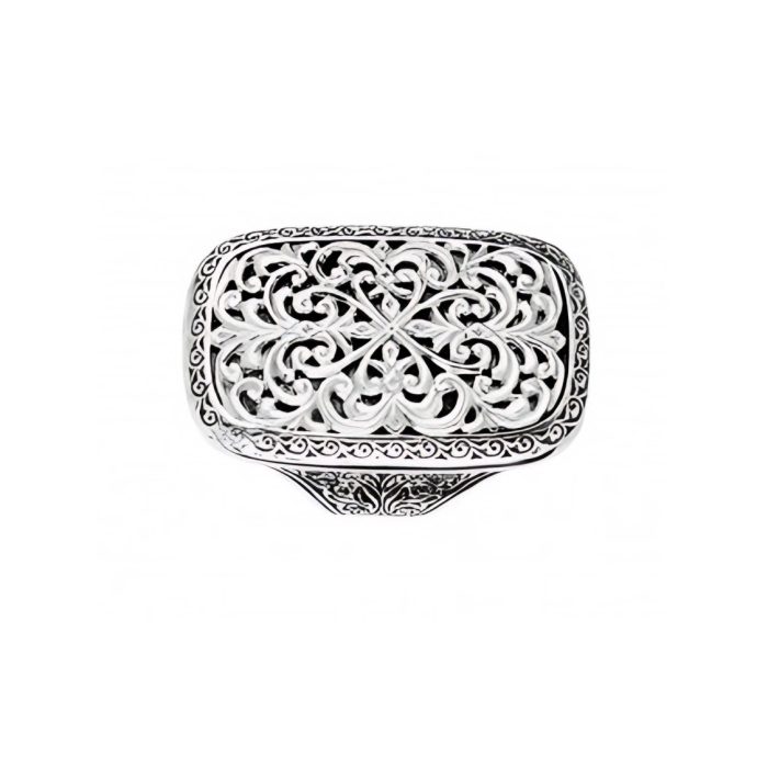 Konstantino Sterling Silver Rectangle Filigree Ring
